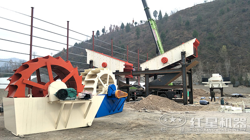 輪式小型砂石分離機(jī)多少錢一臺(tái)，帶生產(chǎn)線案例
